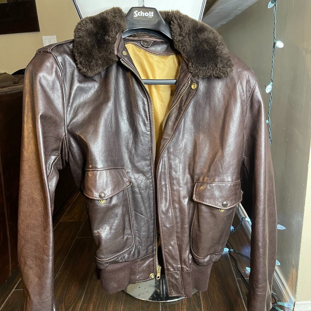 Schott NYC Bomber Flight Jacket (Brown) - Picture 8 of 11